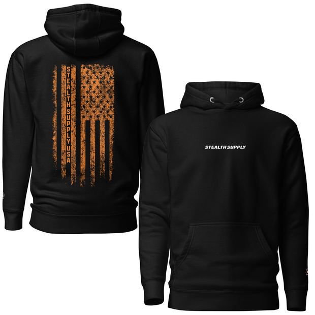 Stealth American Flag Hoodie (Orange)