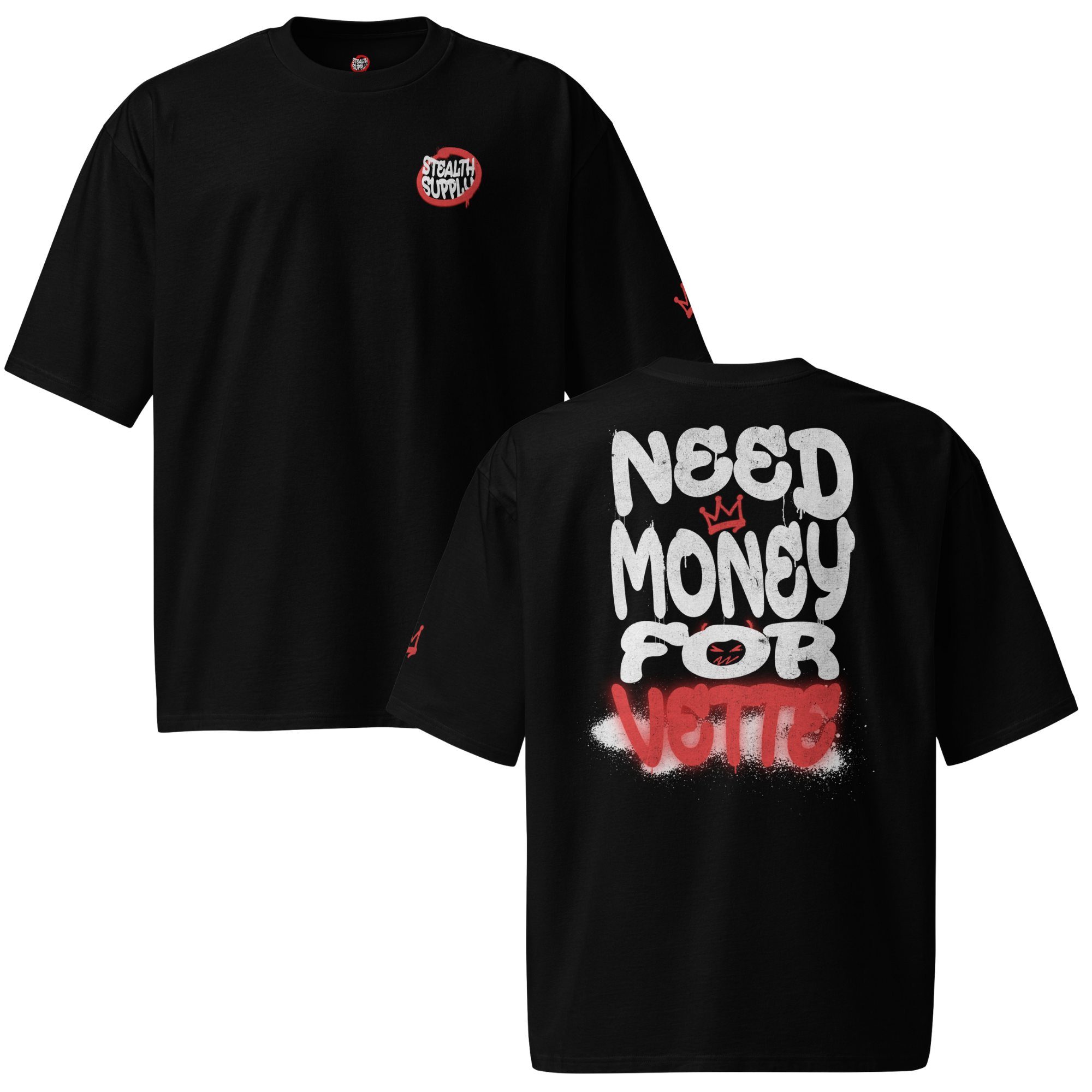 NEED MONEY FOR VETTE OVERSIZED TEE (BLACK)