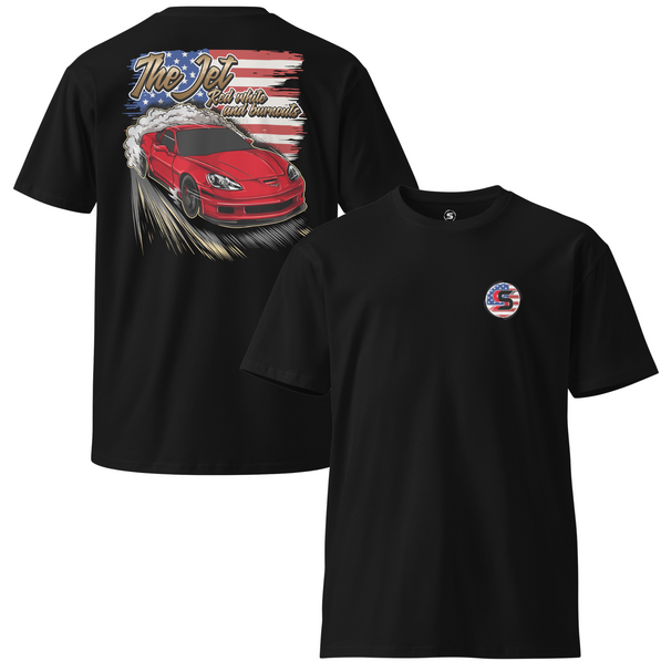 Red, White, and Burnouts Tee (Black)