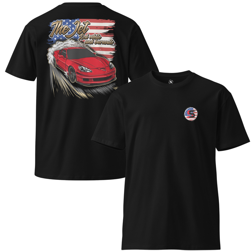 Red, White, and Burnouts Tee (Black)