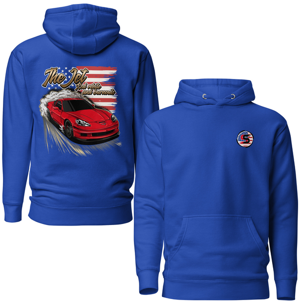 Red, White, and Burnouts Hoodie (Blue)