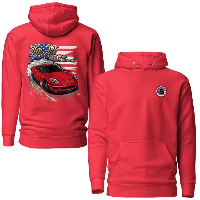 Red, White, and Burnouts Hoodie (Red)