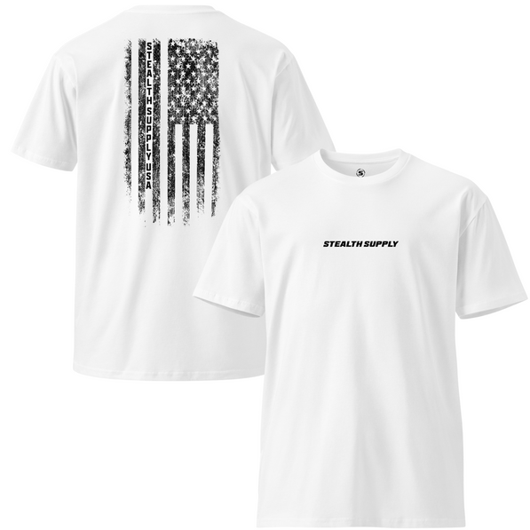 Stealth American Flag Tee (White)