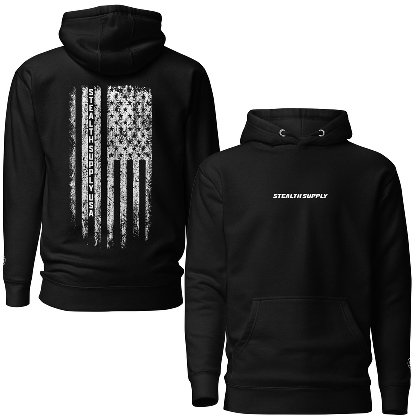 Stealth American Flag Hoodie (Black)