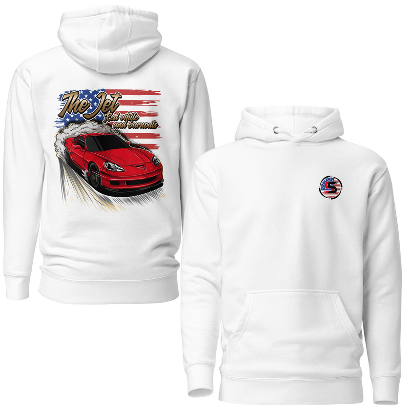 Red, White, and Burnouts Hoodie (White)